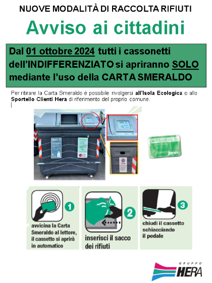 Avviso cassonetti indifferenziata